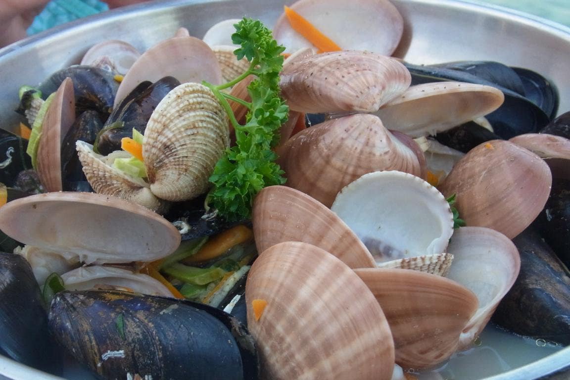Kreta: Seafood-Teller mit Muscheln Kreta: Seafood-Teller mit Muscheln